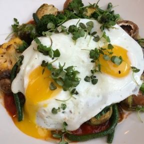 Gluten-free veggie dish with eggs from Messhall Kitchen